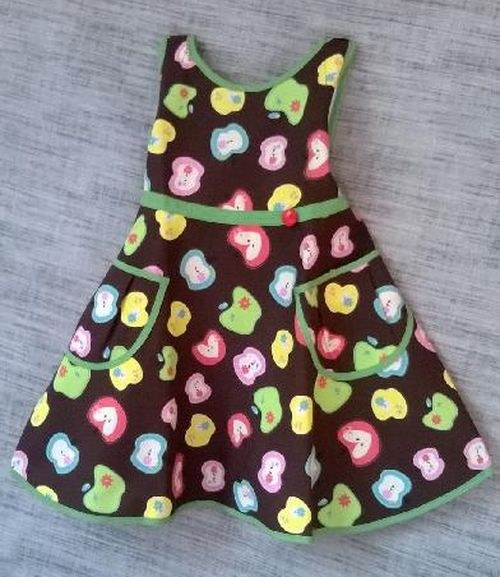 DĚTSKÁ ZÁSTĚRKA - JABLÍČKA zeleně lemovaná — foto 1