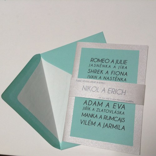 Kartičky se svatebním menu - 25ks — foto 1