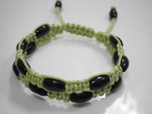 Shamballa náramek zelený/černý — foto 1