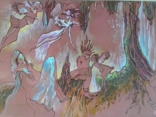 Kouzelné bytosti III - kombinovaná technika 19x28c