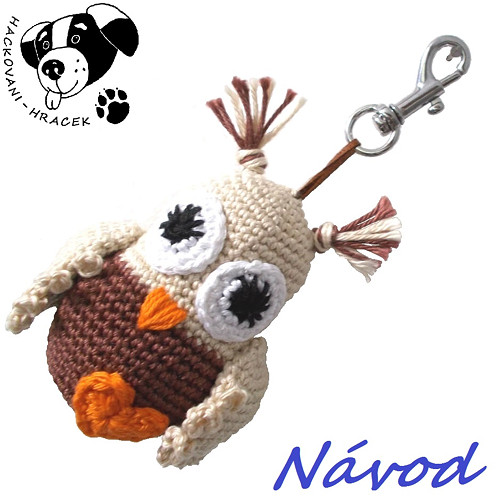 Sovička-přívěsek - návod na háčkování