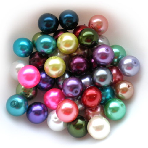 12 mm voskové perle mix 40 ks