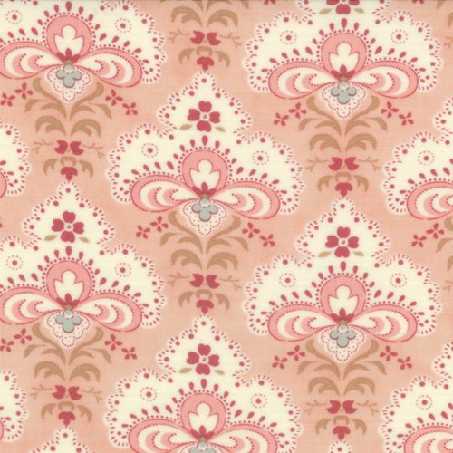 Látka MODA Printemps ornamenty na růžové