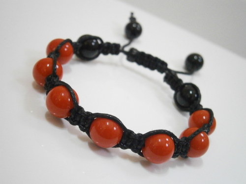 Shamballa náramek červený/černý — foto 1