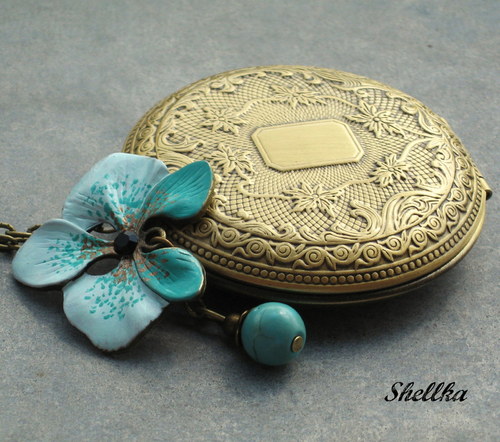Náhrdelník - medailonek ,,ORCHIDEJ,,6 — foto 1