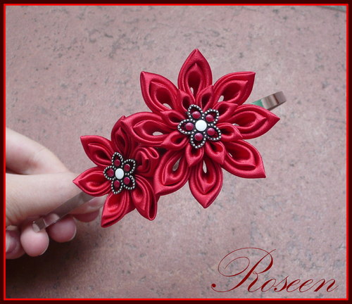 Kanzashi čelenka Passion — foto 1