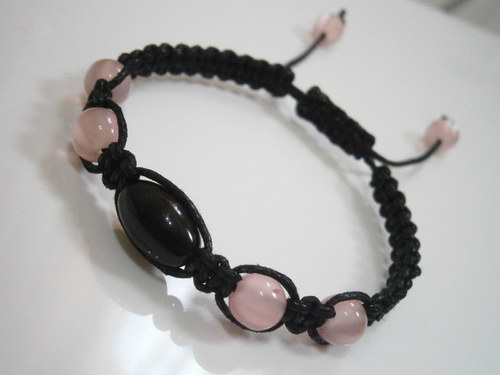 Náramek Shamballa černý/růžový — foto 1