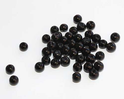 4 mm skleněné perle černé 100 ks