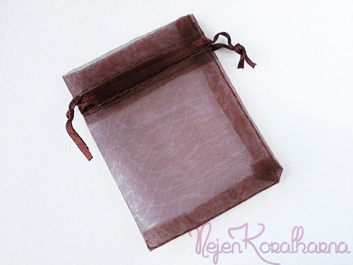 Organzový sáček 7x9cm (hnědá) — foto 1