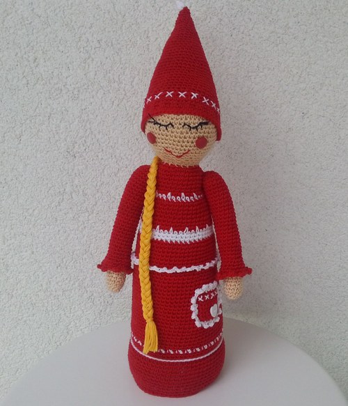 Háčkovaný vánoční skřítek návod