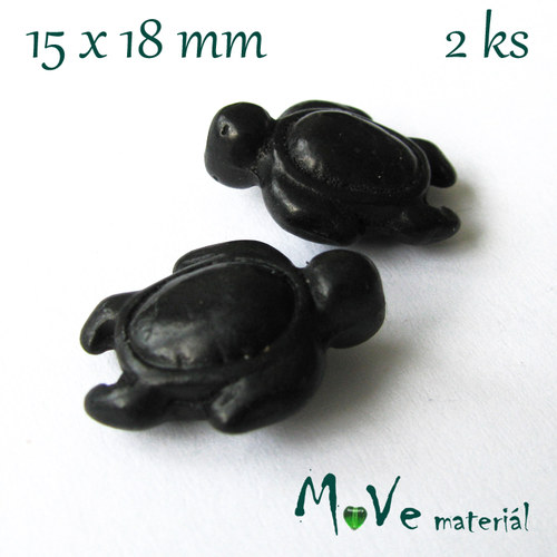 Želva howlitová 15x18mm, 2ks, černá — foto 1
