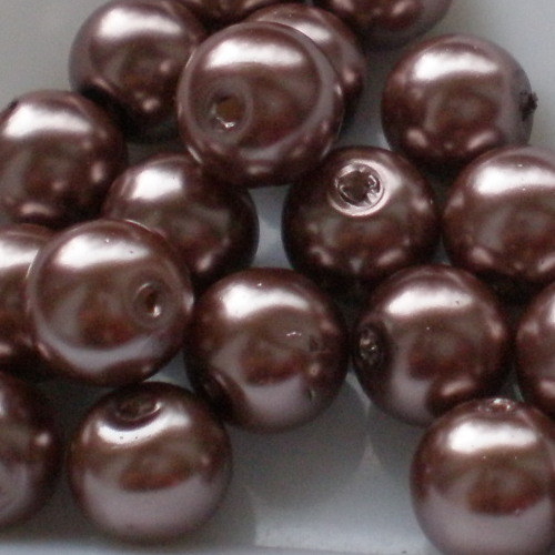8 mm voskové perle béžové cappuccino tmavší 20 ks