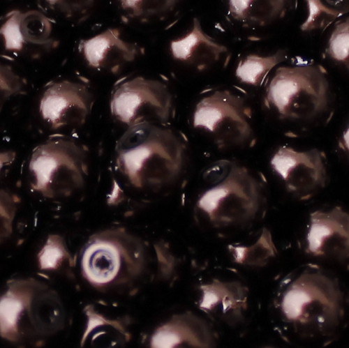 8 mm voskové perle tmavě hnědé 20 ks