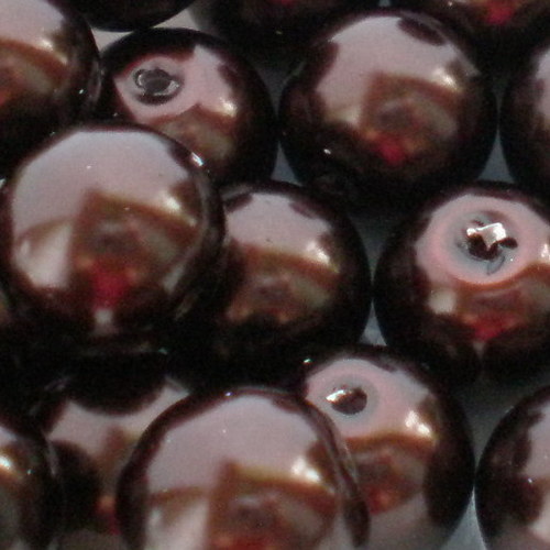 10 mm voskové perle tmavě hnědé 10 ks