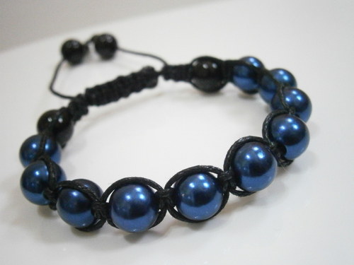 Náramek Shamballa pánský modrý/černý — foto 1