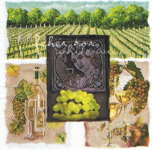ZA 015 - ubrousek 33x33 - víno antika