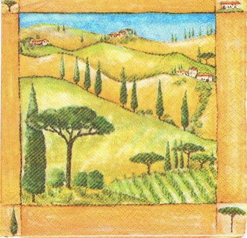 ZA 034 - ubrousek 33x33 - krajina toskansko