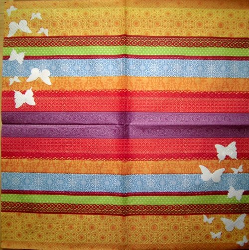 OS 025 -ubrousek 33x33-barevný mix s motýli