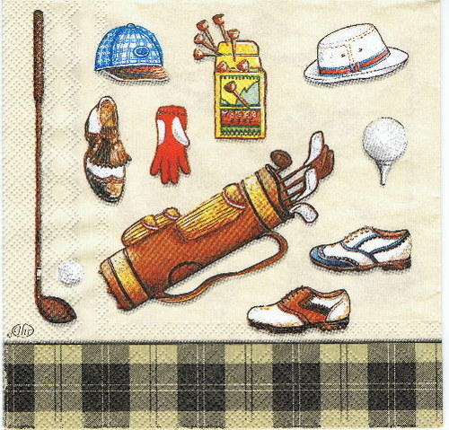 OS 034 IHR - ubrousek 33x33 - golf na světlém