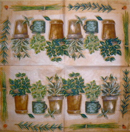 BY 010 - ubrousek 33x33 - květníky na hnědém