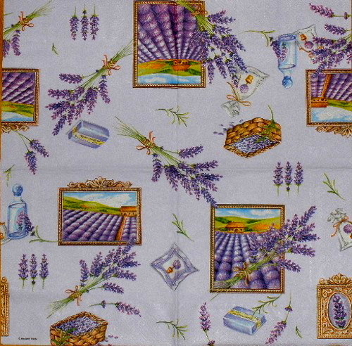 BY 042 AMBIENTE - ubrousek 33x33 - levandulové mot