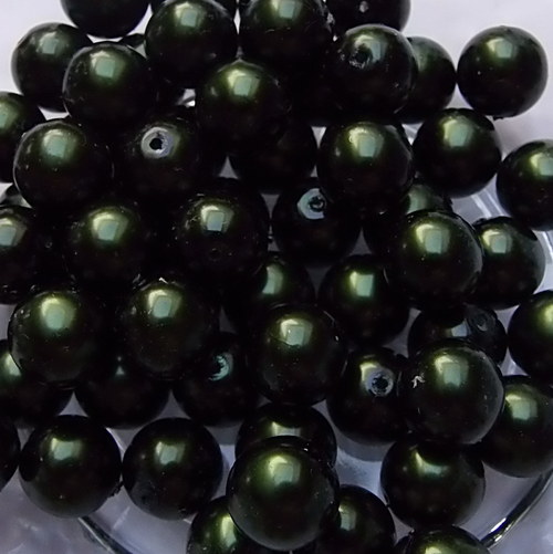 Voskované perly 10 mm - zelené