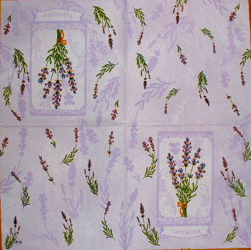 BY 054 - ubrousek na decoupage 33x33 - lavender na