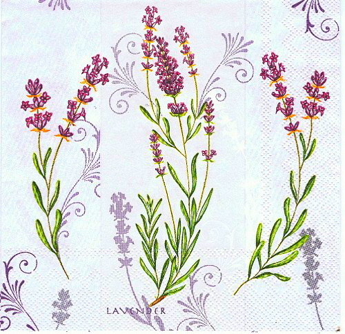 BY 070 - ubrousek na decoupage 33x33 - levandule