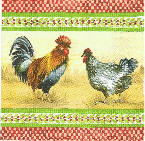 ZV 023 - ubrousek 33x33 - kohoutek+slepička