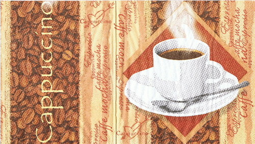 KC 025 - ubrousek 33x33 - bílý šálek+lžička