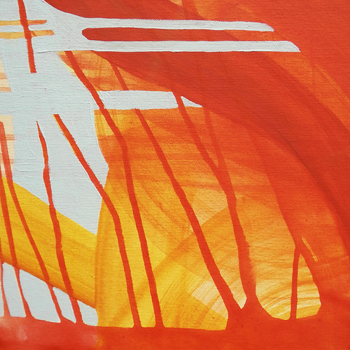 Červená abstrakce, 30x100cm — foto 1