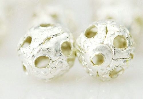 Drobné filigránové korálky, 4 mm, 10 ks