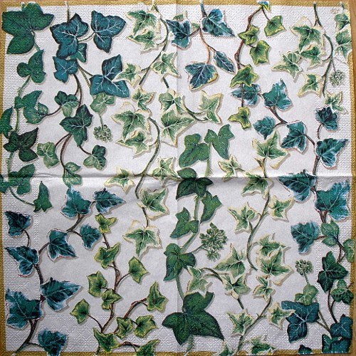 ZA 084 Ihr - ubrousek na decoupage 33x33 - břečťa