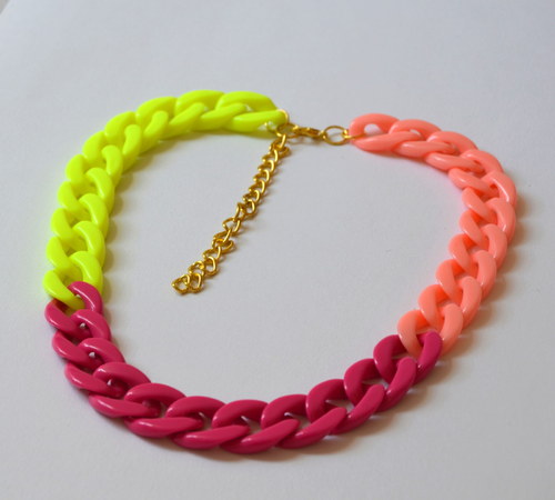 Plastic chain! NEON! PINK! APRICOT! — foto 1