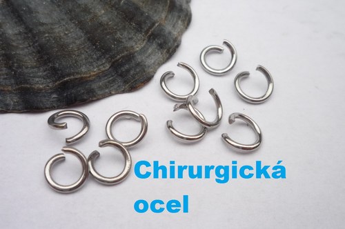 Kroužek- chirurgická ocel 50 ks, 5mm — foto 1