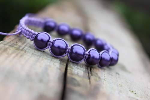 Ta jemná.. Náramek makramé/shamballa — foto 1