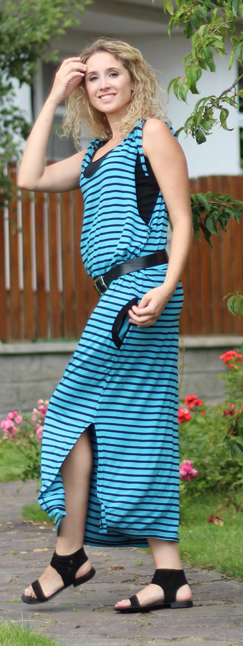 Pruhovaná šatová sukně — foto 1