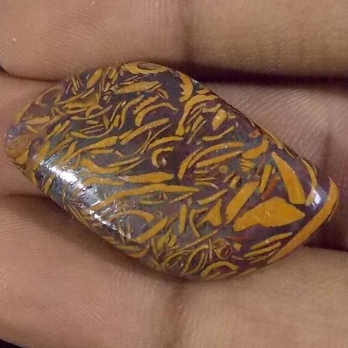 Jaspis Mariem (hadí) - kabošon (17 x 32 x 6 mm)