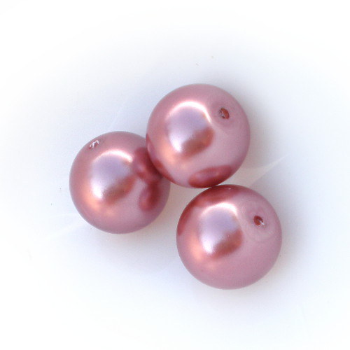 12 mm voskové perle růžovobéžové 2 ks