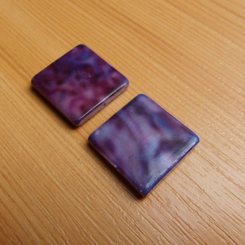 Perleťové čtverečky - 20 x 20mm - 2 kusy