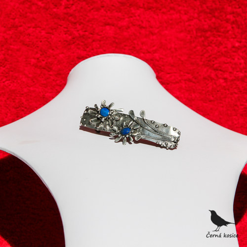 Modré kopretiny (Lapis lazuli)-spona — foto 1