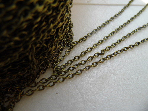Řetízek 3X4x1mm b.bronzová - metráž / 1m/