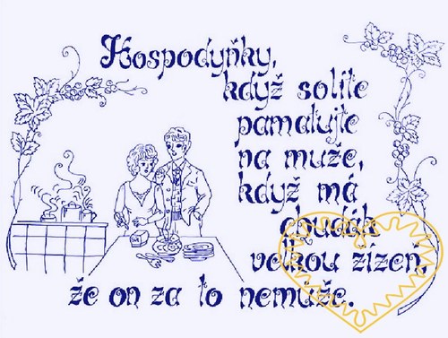 Nástěnná textilní kuchařka Hospodyňky, když solíte