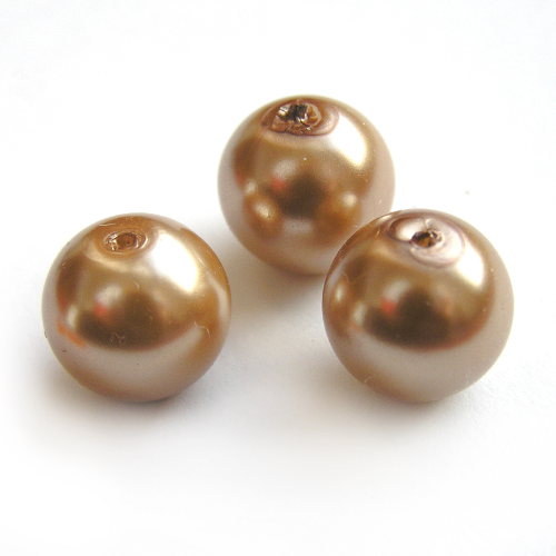 12 mm voskové perle béžové 2 ks