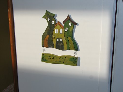Dřevěná jmenovka na dveře DOMEČKOV