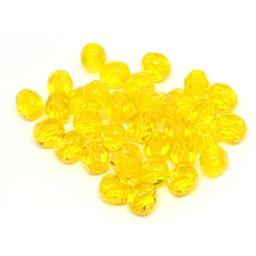 Broušené korále Ohňovky 4 mm Jantar - 60 ks