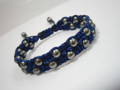 Náramek tmavě modrý (shamballa) — foto 1