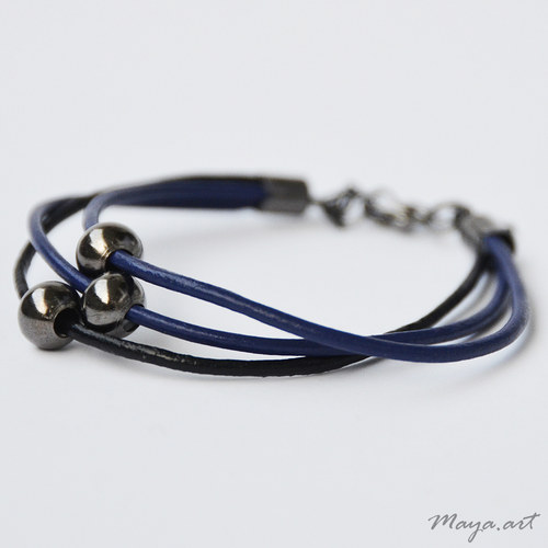 Tmavě modrý náramek "SIMPLE BRACELET" — foto 1