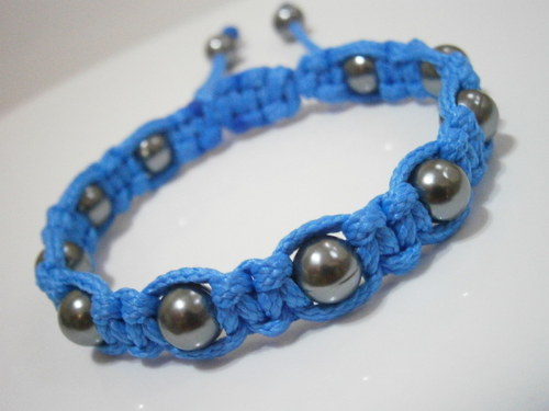 Náramek Shamballa modrý pánský — foto 1
