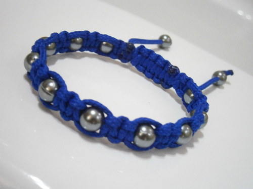 Náramek Shamballa tmavě modrý pánský — foto 1